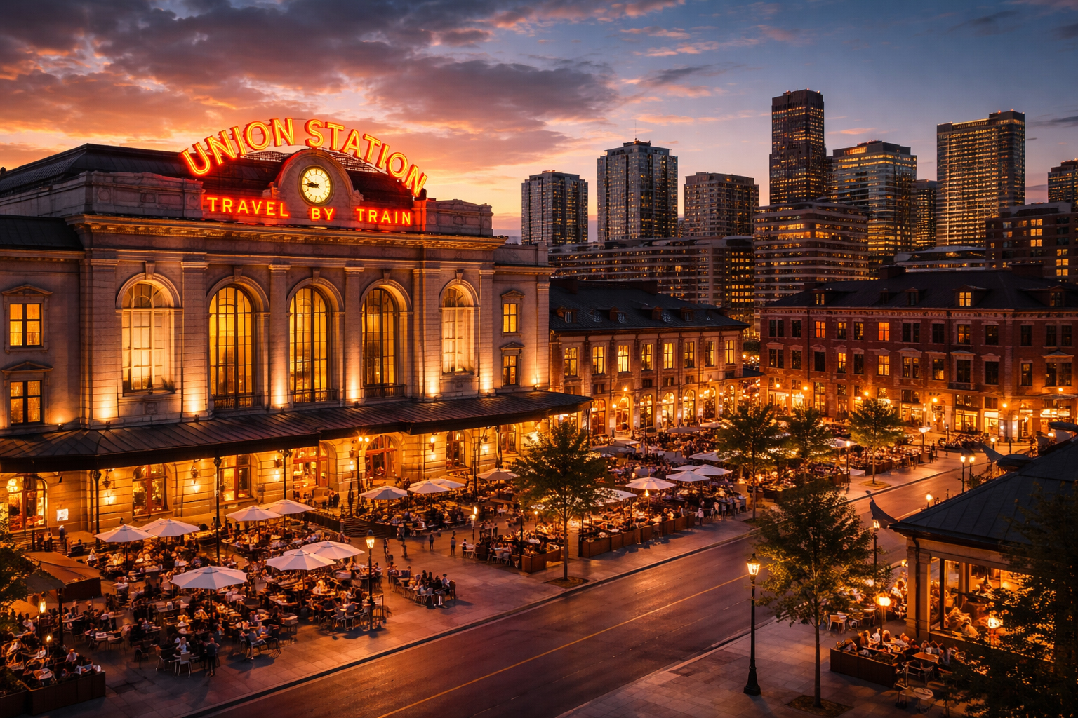 Denver Union Station in evening light