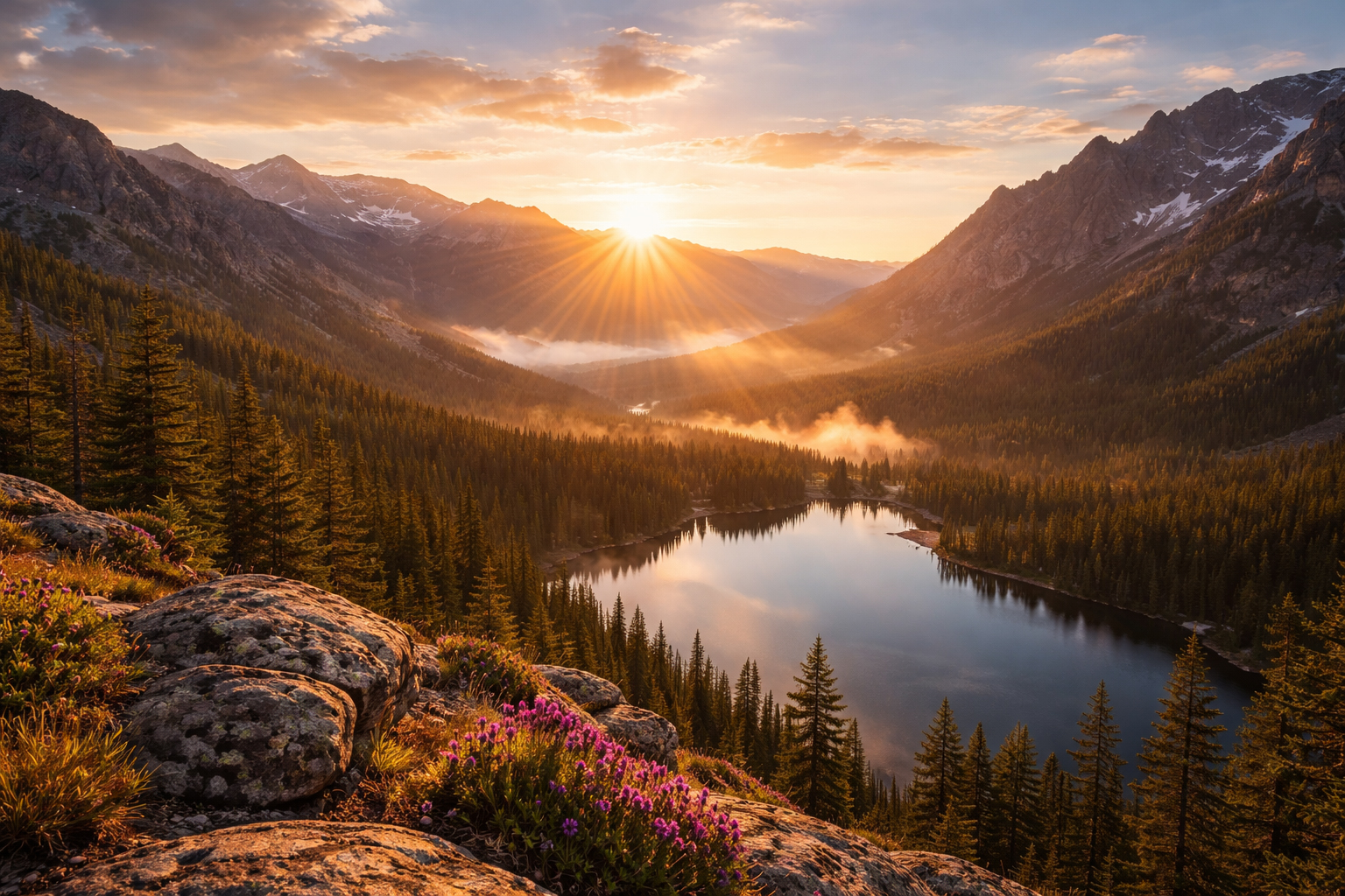 Rocky Mountain sunrise in Colorado